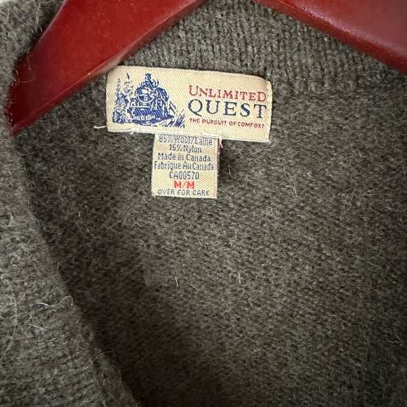 Olive Green Wool Sweater - Picture 2 of 2